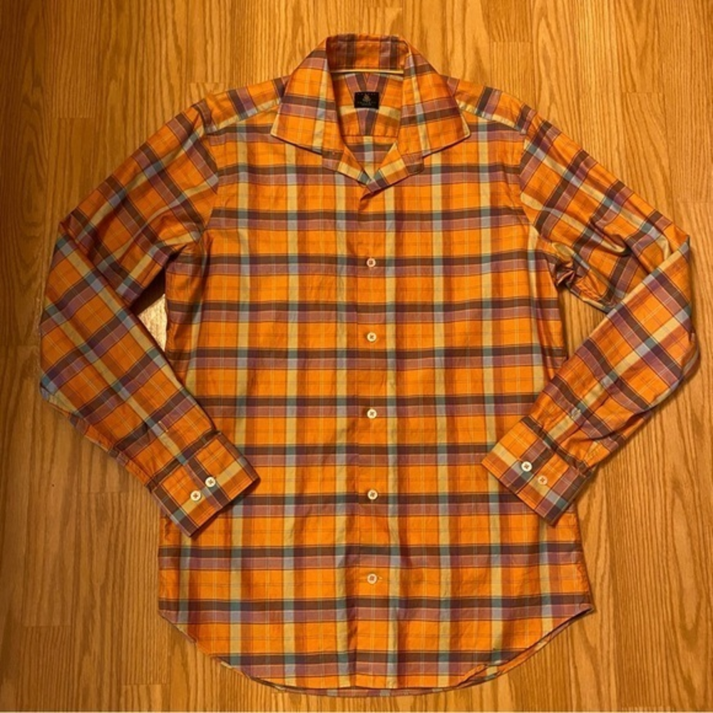 Robert Talbott Plaid Trim Fit Long Sleeve Button Shirt